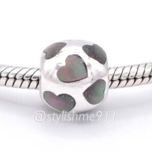 Authentic PANDORA Love Me Black Mother of Pearl Charm - 790398MPB